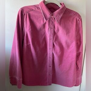 Eddie Bauer Pink Corduroy Snap Button Up